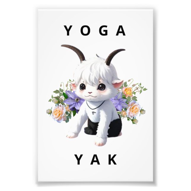 Impression Photo Yoga Yak - Tranquil Animal Nursery Art (Devant)