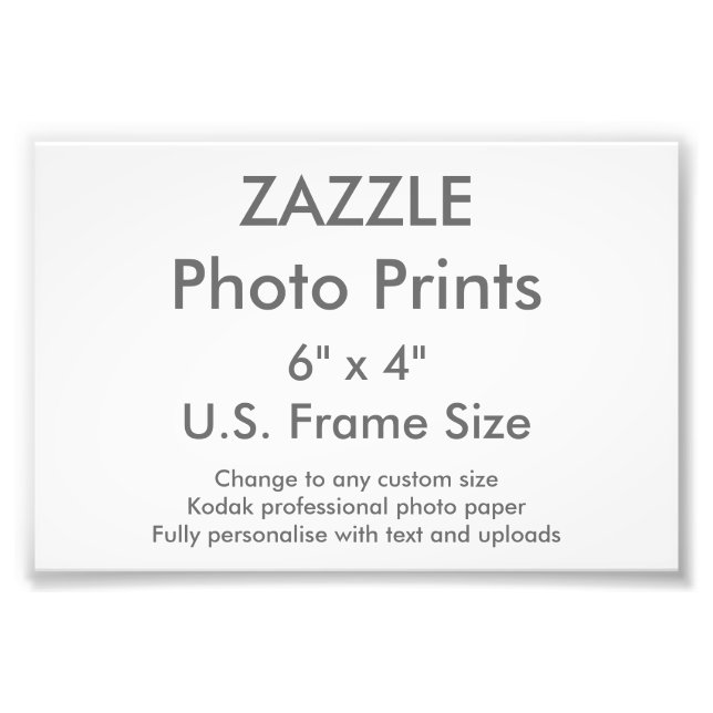 Impression photo Zazzle Custom 6" x 4" (format de  (Devant)