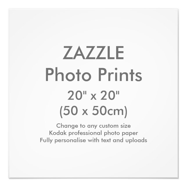 Impression Photo Zazzle Personnalisé 20" x 20" Modèle d'impression  (Devant)