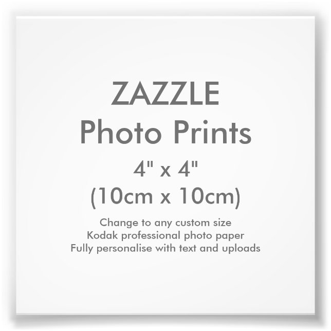Impression Photo Zazzle Personnalisé 4" x 4" Modèle d'impression ph (Devant)