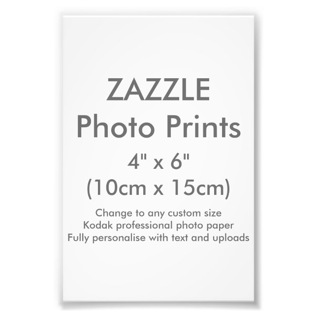 Impression Photo Zazzle Personnalisé 4" x 6" Modèle d'impression ph (Devant)