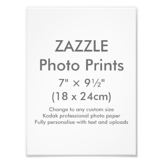 Impression Photo Zazzle Personnalisé 7" × 9½" Modèle d'impression p