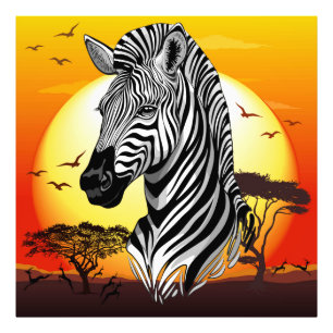 Impression Photo Zebra African Savanna Wild Animal