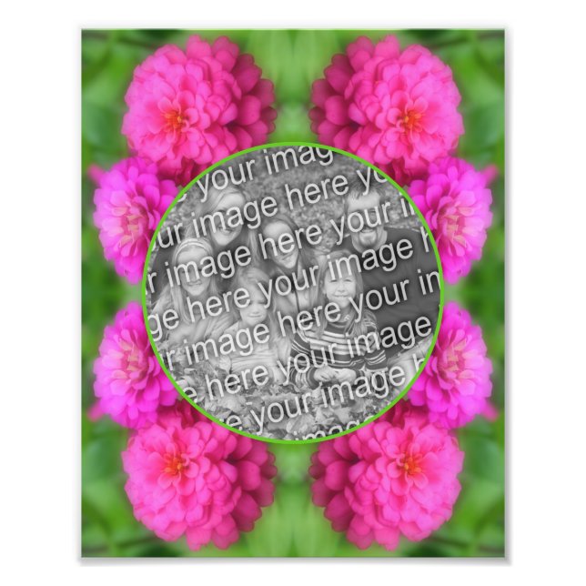 Impression Photo Zinnia Flowers Frame Créez votre propre 8x10 (Devant)