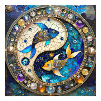 Impression Photo Zodiac - Poissons de poisson Yin et Yang