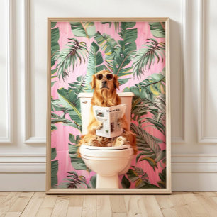 Impression pour salle de bain Golden Retriever, Af