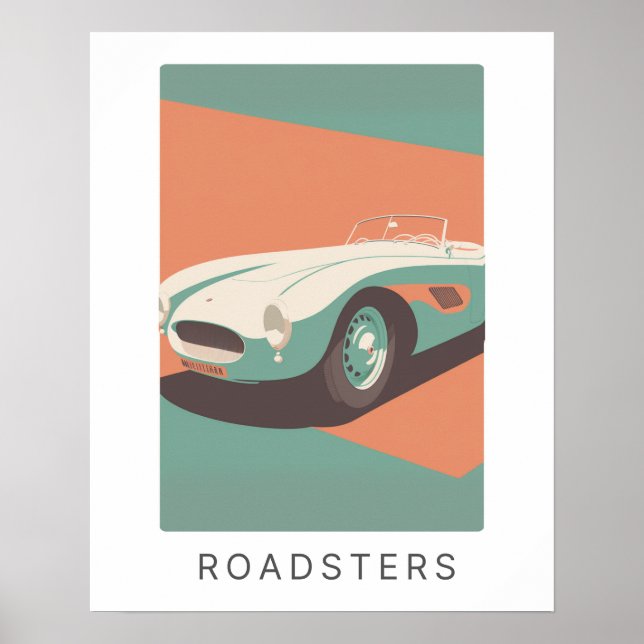 Impression rétro de roadster en pastel | Transport (Devant)