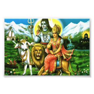 Impression Shiva & Parvati (6 po x 4 po)