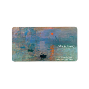 Impression Sunrise by Claude Monet Label