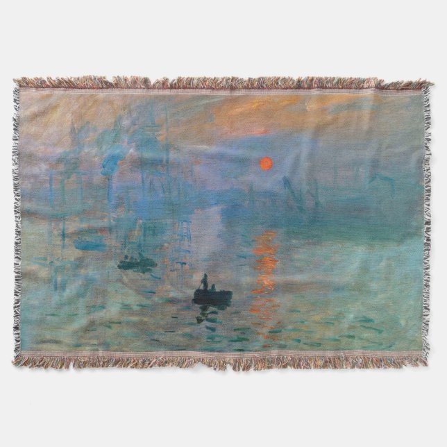 Impression Sunrise by Claude Monet Throw Blanket (Front)