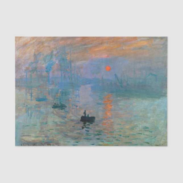 Impression Sunrise by Claude Monet  Tissue Paper (Front)