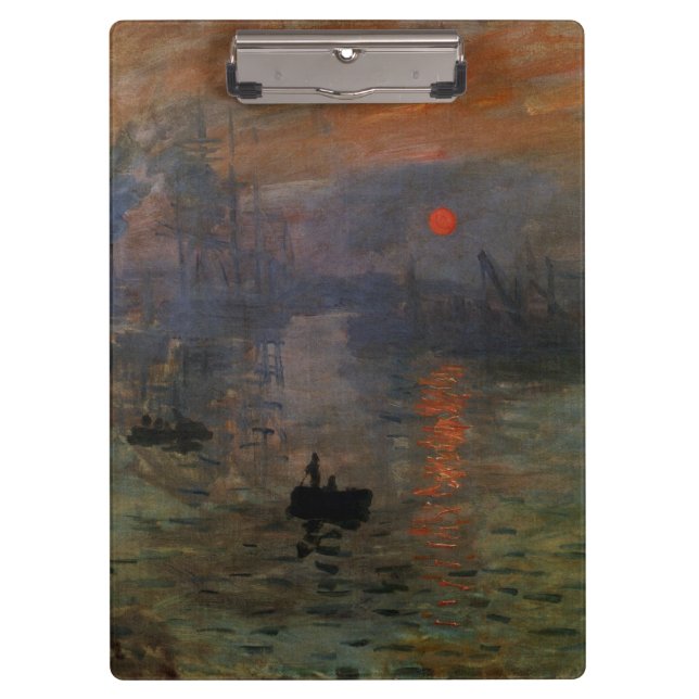 Impression Sunrise by Claude Monet, Vintage Art Clipboard (Front)