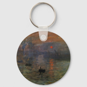 Impression Sunrise by Claude Monet, Vintage Art Keychain