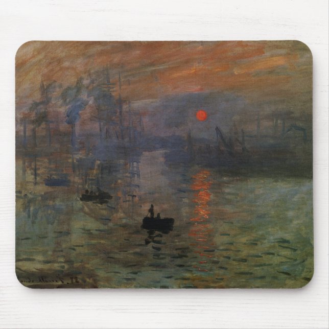 Impression Sunrise by Claude Monet, Vintage Art Mouse Pad (Front)