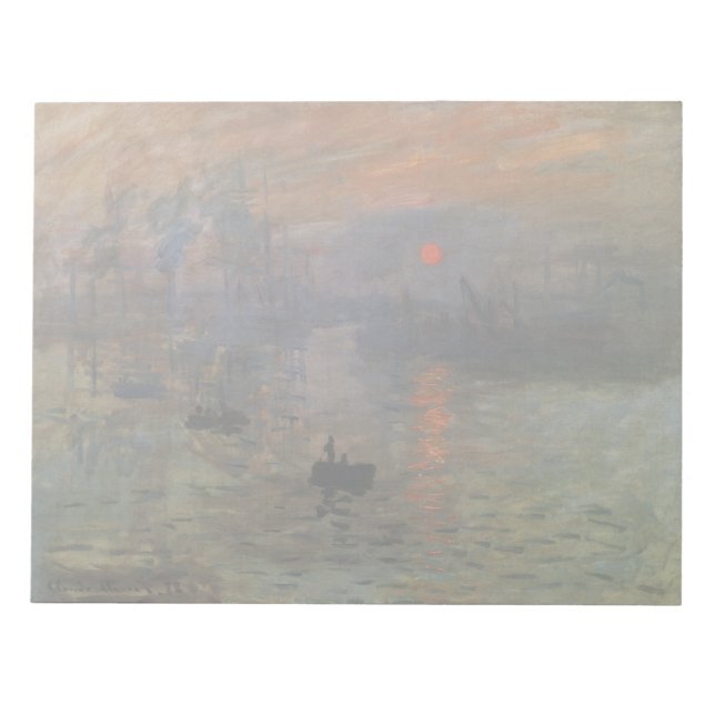 Impression Sunrise by Claude Monet, Vintage Art Notepad (Front)
