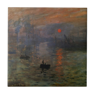 Impression Sunrise by Claude Monet, Vintage Art Tile