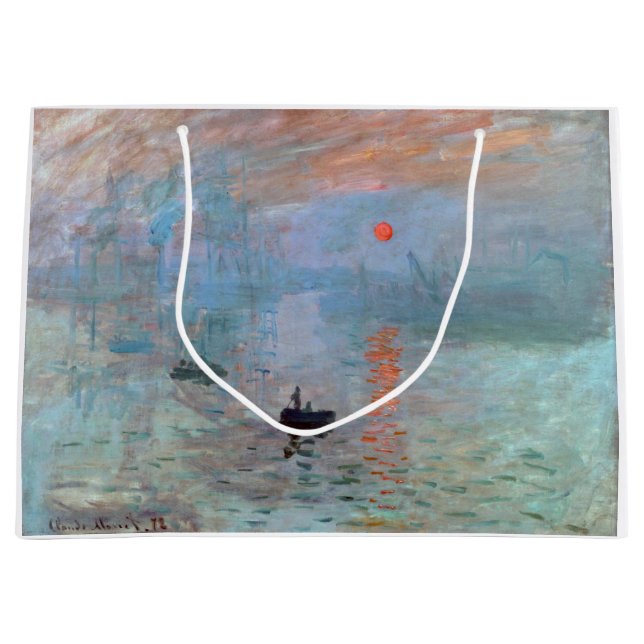 Impression, Sunrise, Claude Monet, 1872 Large Gift Bag (Front)