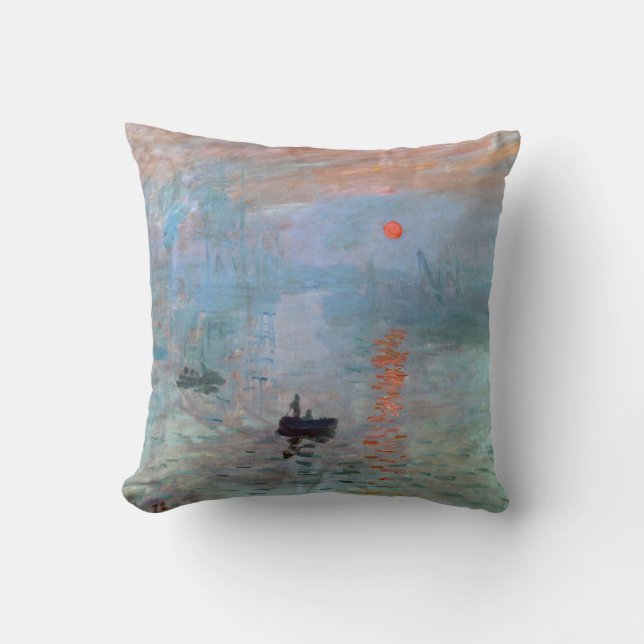 Impression, Sunrise, Claude Monet, 1872 Throw Pillow (Front)