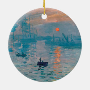 Impression Sunrise claude monet impressionist Ceramic Ornament