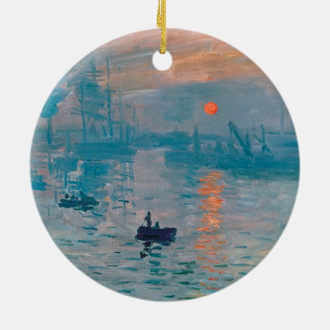 Impression Sunrise claude monet impressionist Ceramic Ornament (Back)