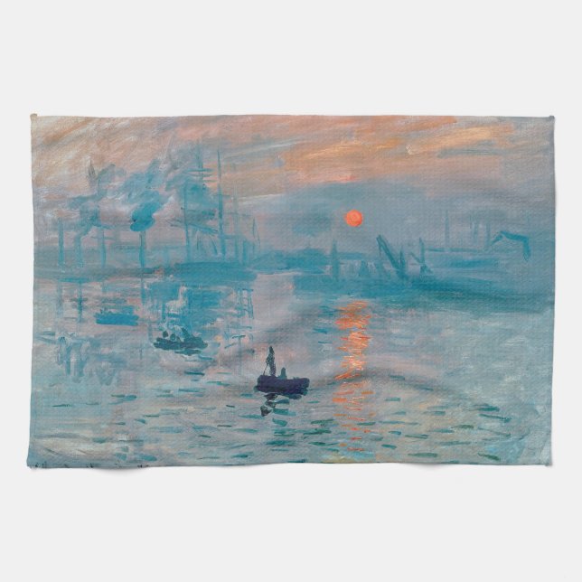 Impression Sunrise claude monet impressionist Kitchen Towel (Horizontal)