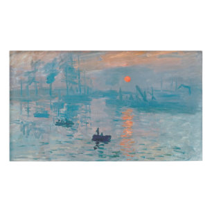 Impression Sunrise claude monet impressionist Name Tag