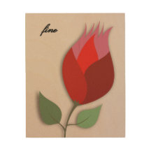 Abstrait Bohème Fleurs Rouges et Roses Papier Coll