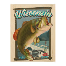 Affiche de pêche de l'État du Wisconsin