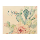 Aquarelle douce Pastel Blooming Cactus 