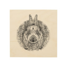Impression de dessin en bois de lapin