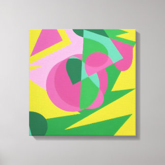 Impression sur toile à fond jaune Acte d'équilibre