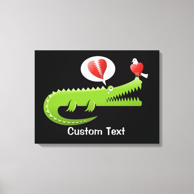 Impression sur toile Alligator amoureux (Recto)