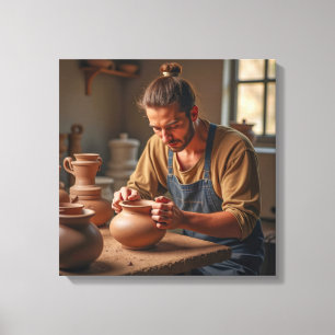 Impression sur toile (argile de potier)
