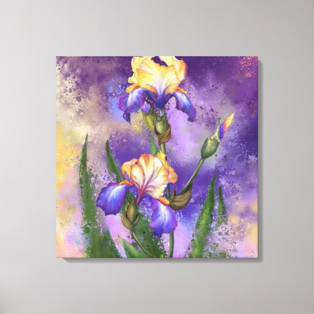 Impression sur toile avec fleurs d'iris (Recto)