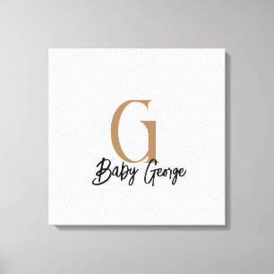 Impression sur toile avec monogramme personnalisé