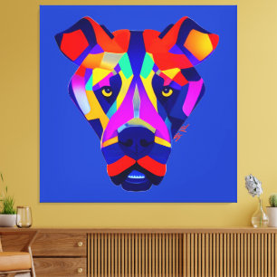 Impression sur toile bleue du chien d'Alexandre