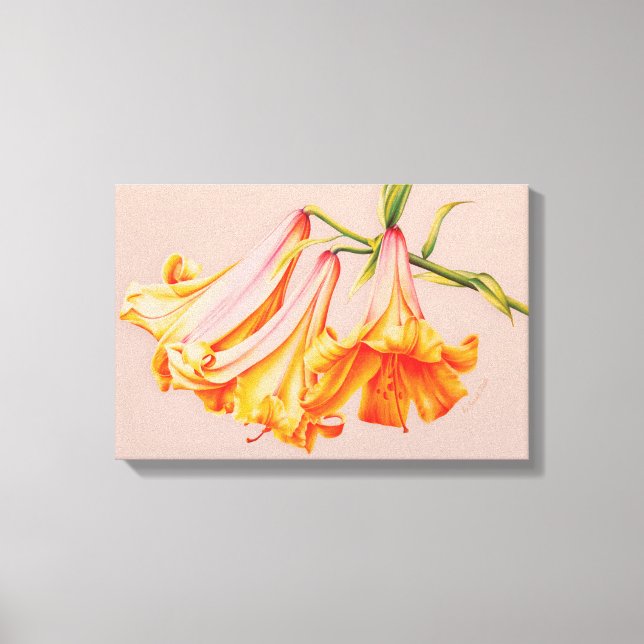 Impression sur toile botanique d'art fin "Lilies"  (Recto)