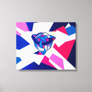 Impression sur toile celtique moderne bleue monde 