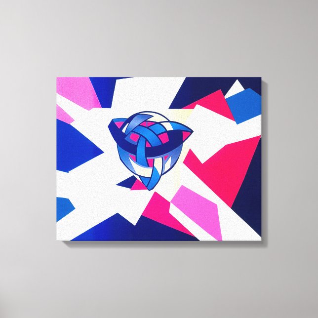 Impression sur toile celtique moderne bleue monde  (Recto)