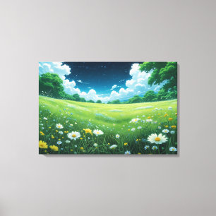 Impression sur toile Ciels de prairie rêveuse