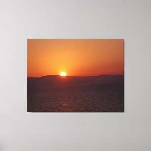 Impression sur toile Coucher de soleil, Montagne e