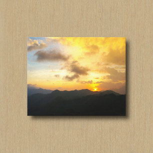 Impression sur toile Coucher de soleil, Montagnes