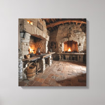 Impression sur toile Cuisine de château-2)