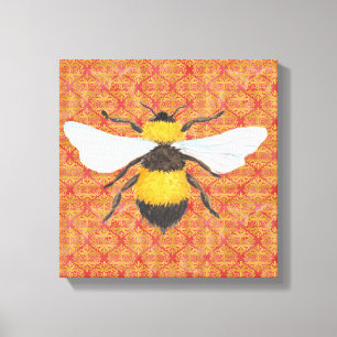 Impression sur toile d'abeille à l'aquarelle