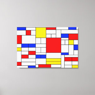Impression sur toile d'art abstrait de style Piet 