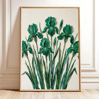 Impression sur toile d'art abstrait vert émeraude