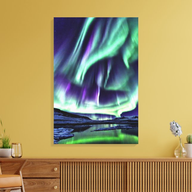 Impression sur toile d'art Aurore Boréale (Insitu(Salon))