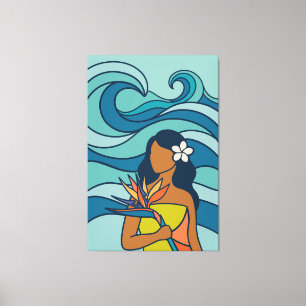 Impression sur toile d'art tropical de plage de mi