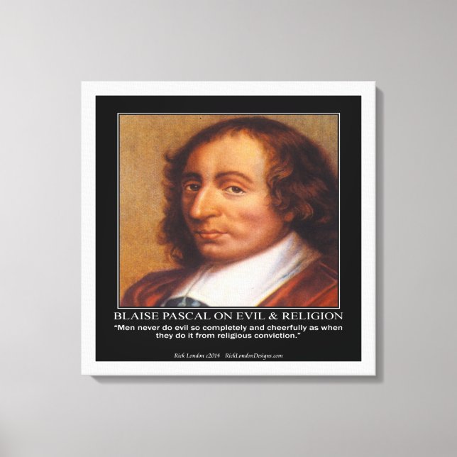 Impression sur toile de Blaise Pascal & Citation s (Recto)