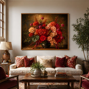 Impression sur toile de bouquet floral vibrant – V
